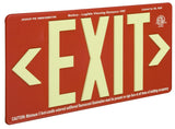 Glo Brite 7070-B Photoluminescent Single Sided Directional Exit Sign - PM100 Red