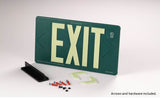 Indoor/Outdoor 100 ft. Viewing - Glo Brite 7080-B Photoluminescent Single Sided Directional Exit Sign - PM100 Green
