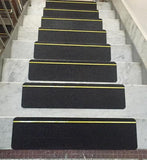 BULK SAVINGS - Pkg. of 50 Non-Skid STEP TREADS 6" x 24" BLACK with REFLECTIVE Stripe - Save 30% More TODAY!