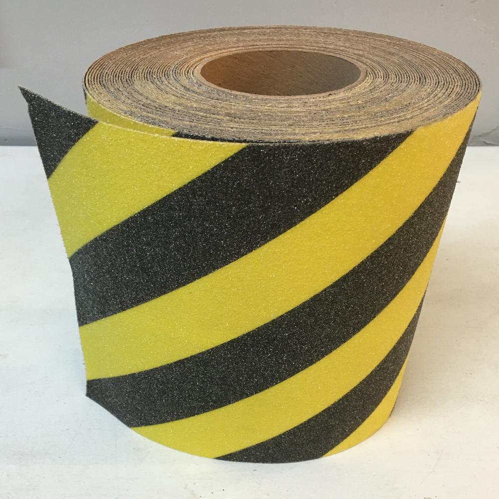 12" X 60' Roll BLACK & YELLOW STRIPE Abrasive Tape