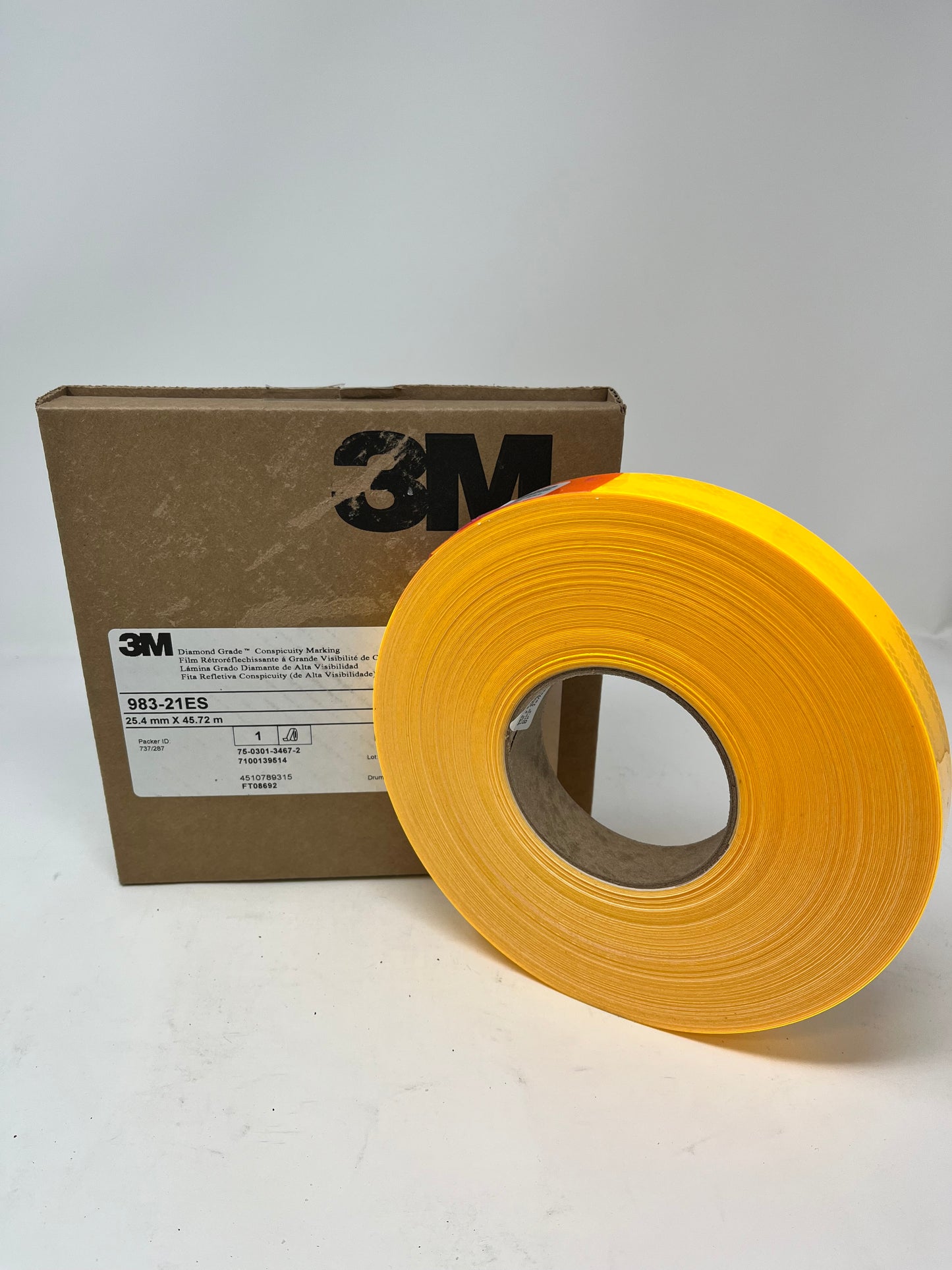 1" x 150' Roll 3M Reflective Safety Tape - Fluorescent Yellow