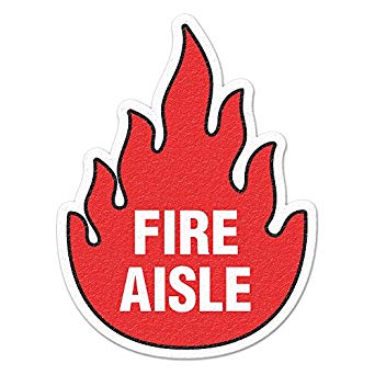 Incom Anti-Slip Floor Sign FIRE AISLE FS1008V