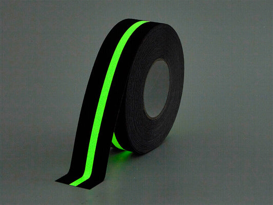 2" X 60' Black with GLOW Stripe Anti-Slip Tape