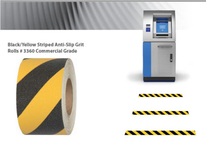 BLACK & YELLOW Abrasive Hazard Tape