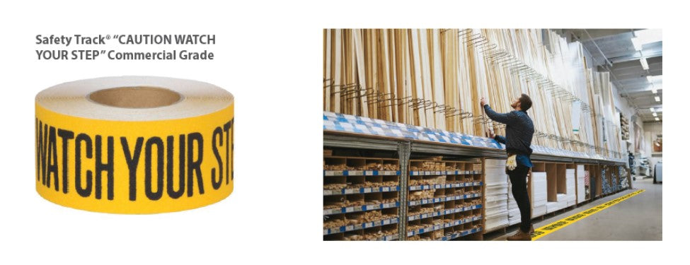 3" X 60' Pkg. of 4 Rolls - BLACK & YELLOW CAUTION/WATCH YOUR STEP Abrasive Tape - 5 Day Processing