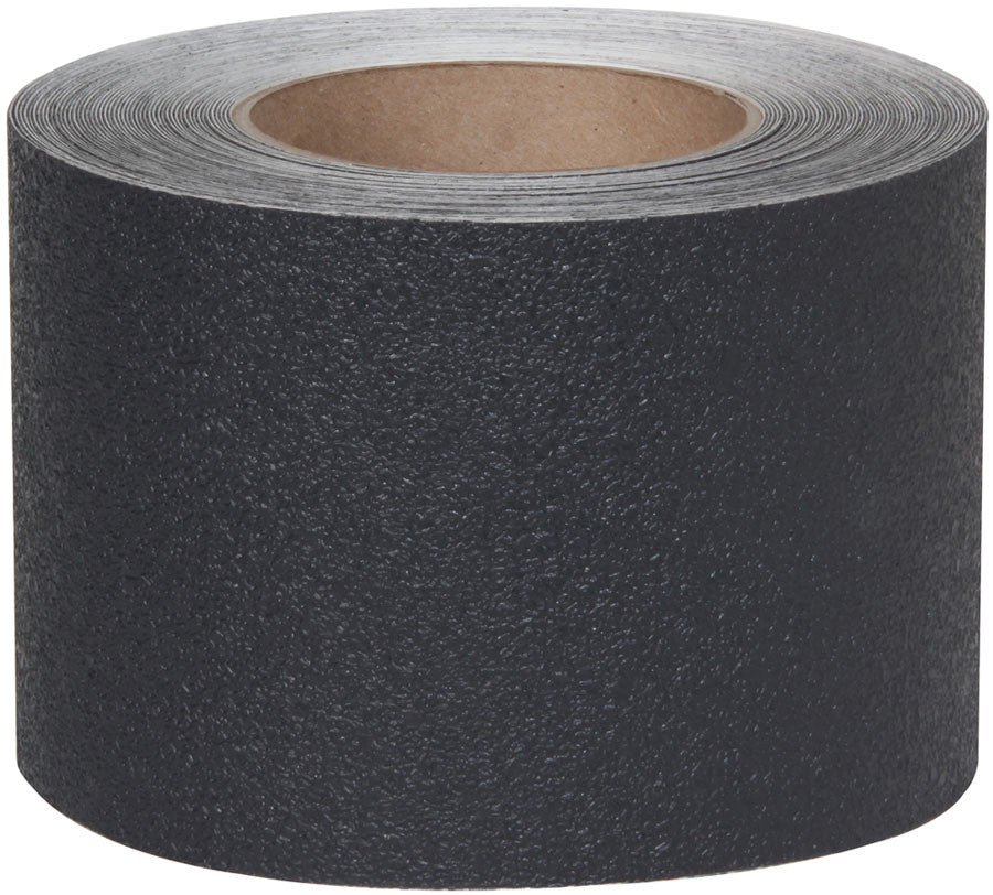 Textured Resilient Rubberized (NO GRIT) Non-slip Tape - 4" x 12' Roll, Black