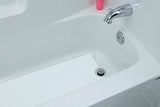 16" x 40" WHITE Textured Non-Slip Adhesive Bathmat with Drain Cut Out - Single Mat