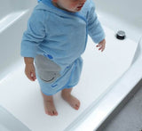 Case of 42 Mats - BULK SAVINGS - 16" x 40" WHITE Textured Non-Slip Adhesive Bathmat with Drain Cut Out - In Stock - Drop Ships