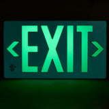 Glo Brite 7042-100-B Photoluminescent Double Sided Directional Exit Sign - PF100 Green - 2 to 10 Day Processing