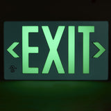 Glo Brite 7040-B Photoluminescent Single Sided Directional Exit Sign - PF50 Green