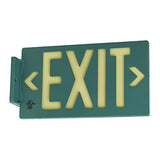 Glo Brite 7040-B Photoluminescent Single Sided Directional Exit Sign - PF50 Green