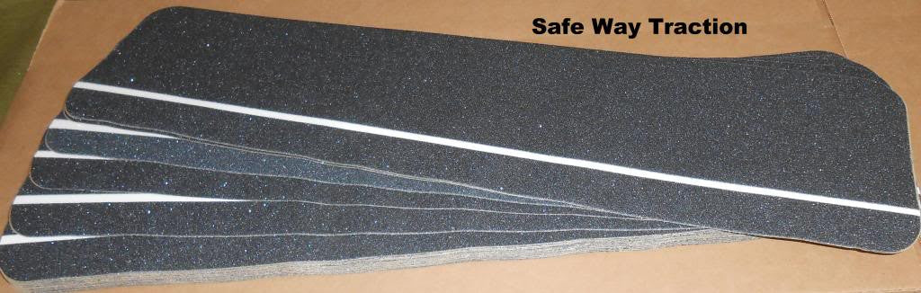 6" X 24" BLACK with GLOW Stripe 80 Grit Non-Slip Abrasive Tread - Case of 24