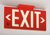 Glo Brite 7052-100-B Photoluminescent Double Sided Directional Exit Sign - PF100 Red