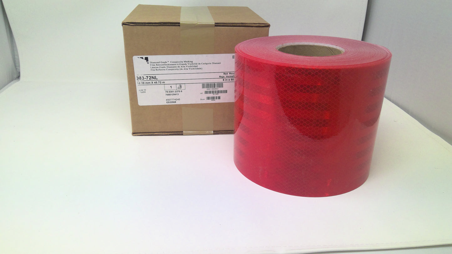 6" x 10' Cut Roll** 3M Reflective Tape Emergency Vehicle Markings 983-72NL Solid Red