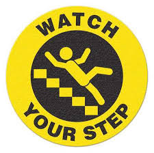 Incom Anti-Slip Safety Watch Your Step (STAIRS) Floor Sign FS1033V